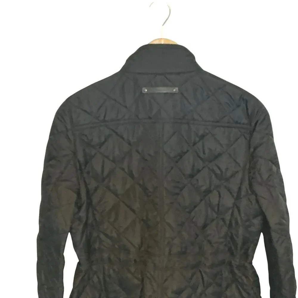 Coach Puffer Quilted Lightweight‎ Cinched Waist Black Jacket Women's Medium NWT